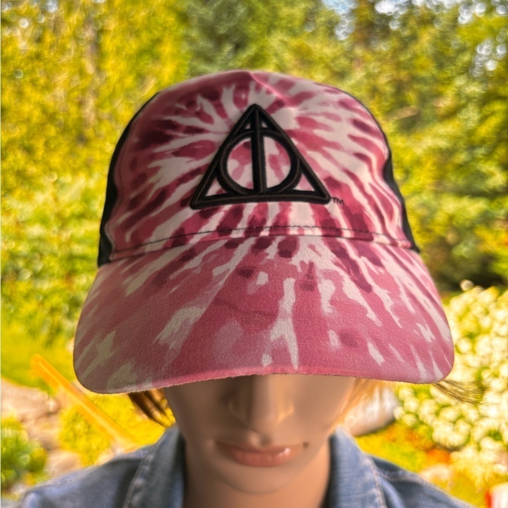 Harry Potter deathly hollow tie dye pink white cap